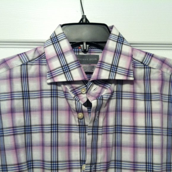 THOMAS DEAN MENS NEW MULTICOLOR 100%COTTON LONG SLEEVE CASUAL SHIRT SIZE: M - Picture 1 of 10